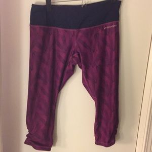 Purple and Blue Patterned Brooks Running Capri